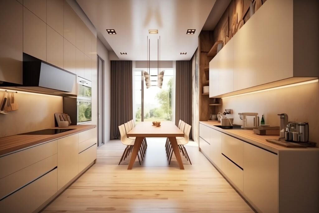 A Parallel Kitchen with a beautiful Interior Design - Proximity Interiors